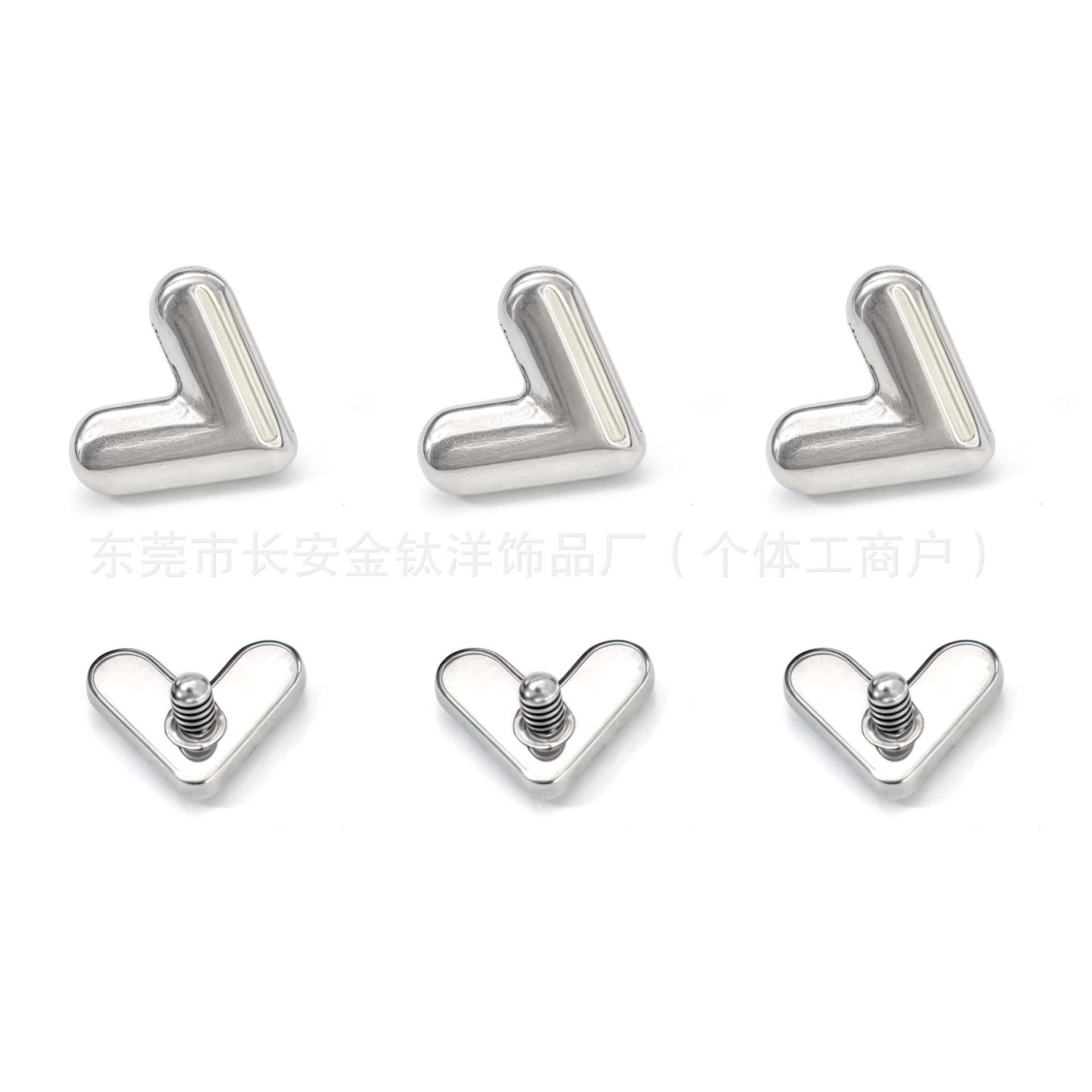 F136 Titanium 1.2mm Heart-Shaped Tongue Barbell, Clavicle Piercing, Bone Piercing, G23 Titanium Alloy Body Piercing Jewelry - Image 5