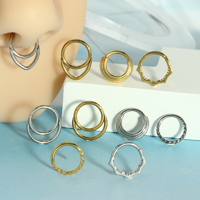 G23 Titanium Flower Water Drop Chain Nose Ring 16G Internally Threaded Body Piercing Jewelry for Women Men - Image 2