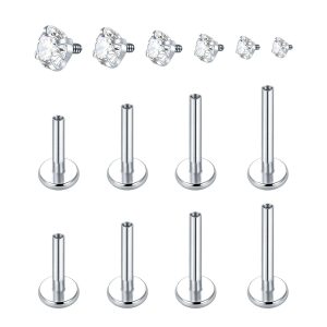 316L Surgical Steel Personalized Zircon Lip Nail Lip Ring - European and American Fashion Inner Tooth Lip Piercing Jewelry