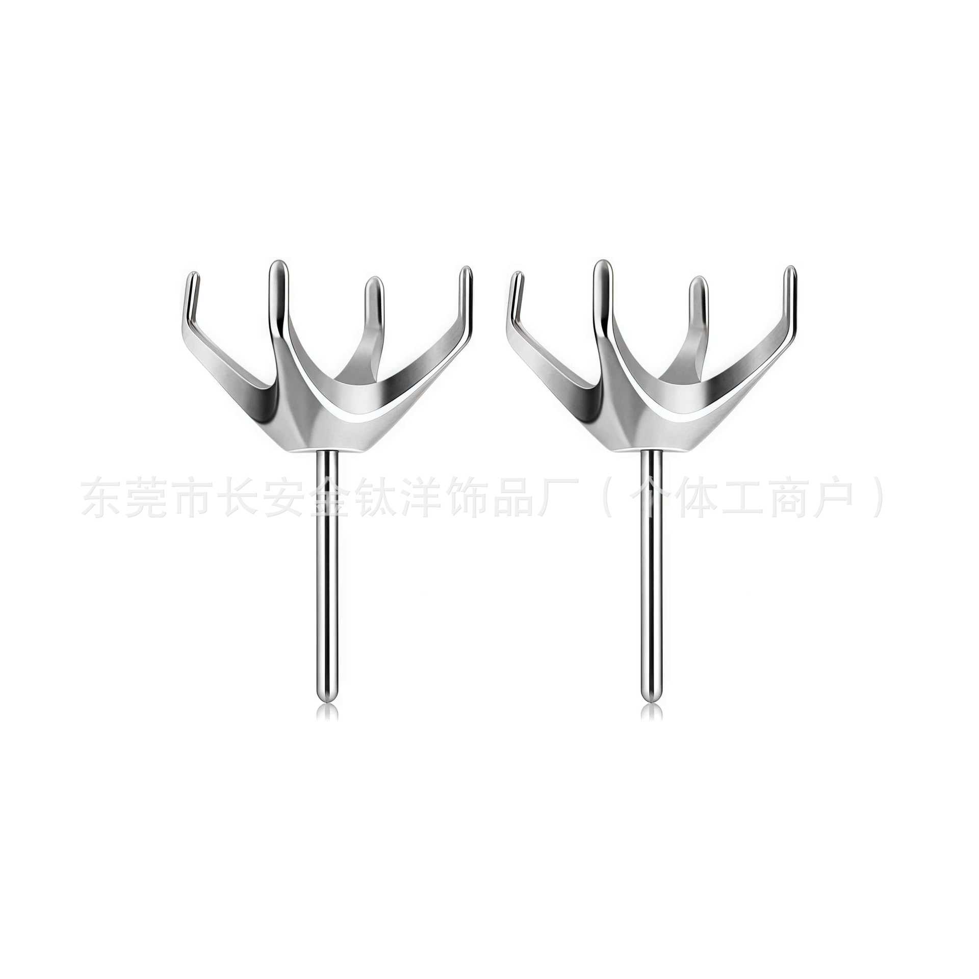 F136 Titanium Four-Prong CZ Stud Earrings Nose Stud Piercing Jewelry DIY Replacement - Image 2