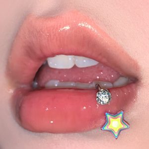 Dopamine Star Lip Ring, Sparkling Mud Ball Colorful Ear Bone Ring, Titanium Steel External Thread Piercing Jewelry Wholesale