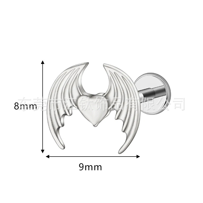 G23 Titanium Heart Ear Bone Nail - Gold N2 1.2x10mm Polished Cartilage Stud - Image 3