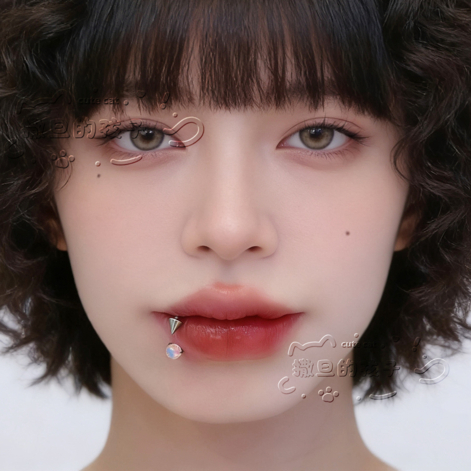 F136 Titanium Alloy Lip Ring, Jelly Opal Lip Stud, Lip Hoop, Ear Cartilage Bone Ring - Image 3