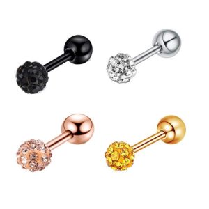 European American Simple Auricle Fashion Earrings All-Match Ear Bone Women's Ear Jewelry Titanium Steel Ear Needle Earrings Cartilage