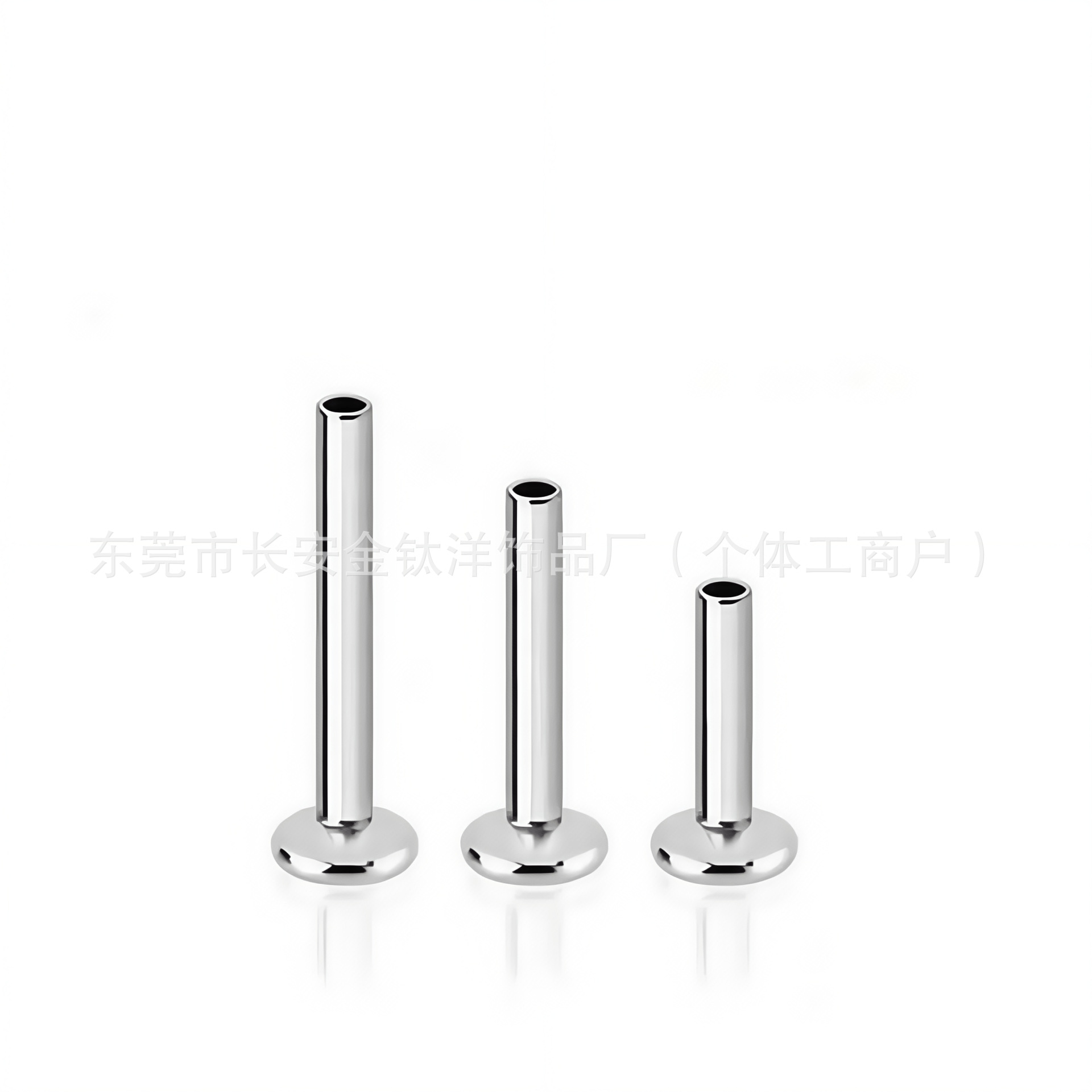 G23 Titanium Flat Bottom Lip Stud, Simple Ear Bone Nail Rod Pin, 1.2mm x 12mm, Internally Threaded Piercing Jewelry - Image 3
