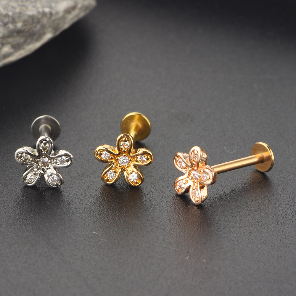 Peach Shape 8mm Rose Gold Stainless Steel Earring Stud Screw Back Cartilage Earrings for Women - Image 3