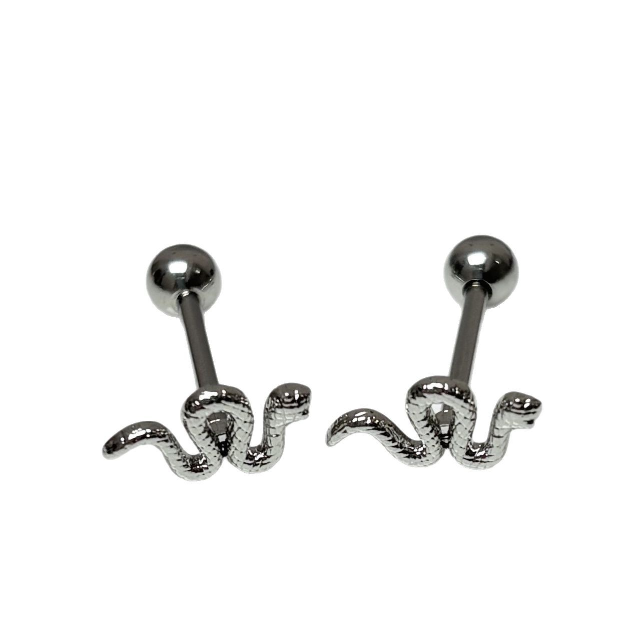 Snake Tongue Barbell 16G Externally Threaded Titanium Steel Tongue Piercing Jewelry, Personalized Sweet Cool Style for Men Women - Image 5