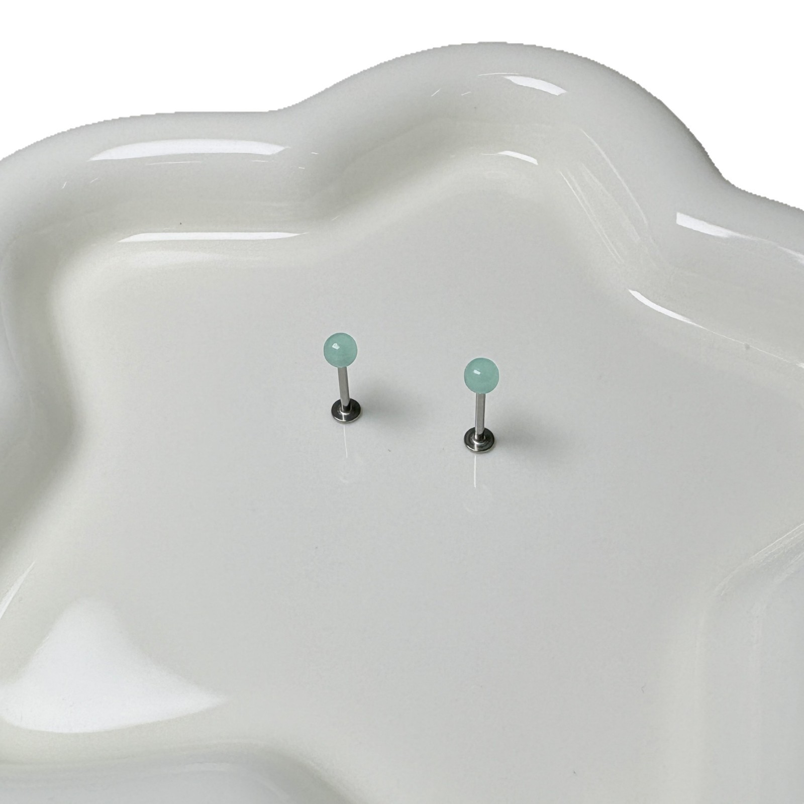 Mint Green Steel Titanium Lip Nail Summer Limited Acrylic Ball Straight Nail Ear Bone Nail Hot Girl Piercing Jewelry Wholesale - Image 5