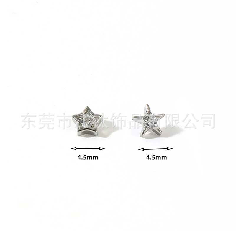 G23 Titanium Five-Pointed Star Inlaid Zircon Ear Cartilage Stud Earring for Women Men - Image 3