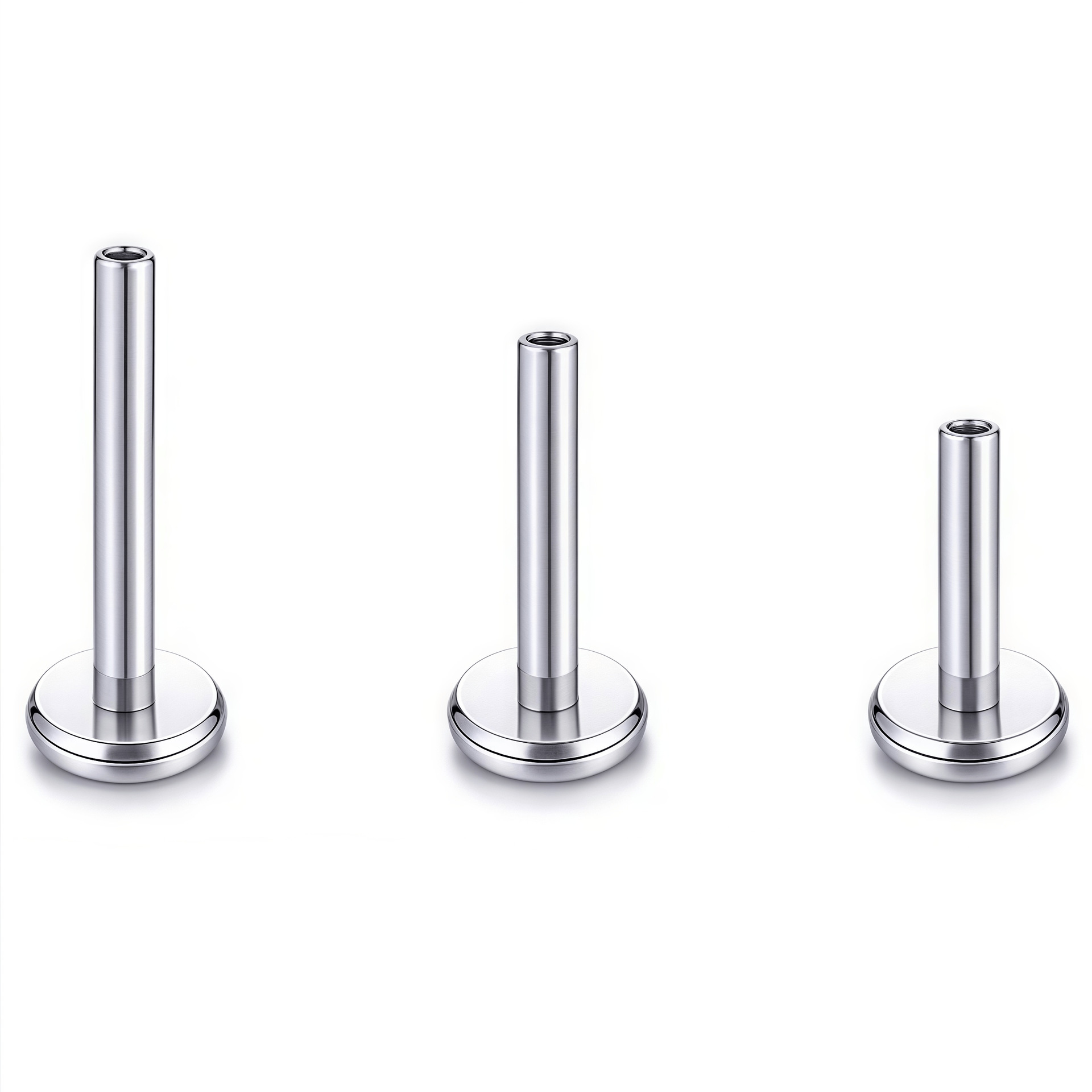 G23 Titanium Flat Bottom Lip Stud, Simple Ear Bone Nail Rod Pin, 1.2mm x 12mm, Internally Threaded Piercing Jewelry - Image 5