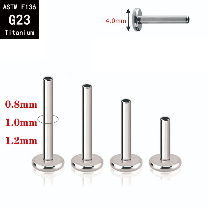 G23 Titanium Plug-In Lip Nail Ear Nail F136 Titanium Alloy Plug-In Ear Bone Nail Polished Body Piercing Jewelry - Image 3