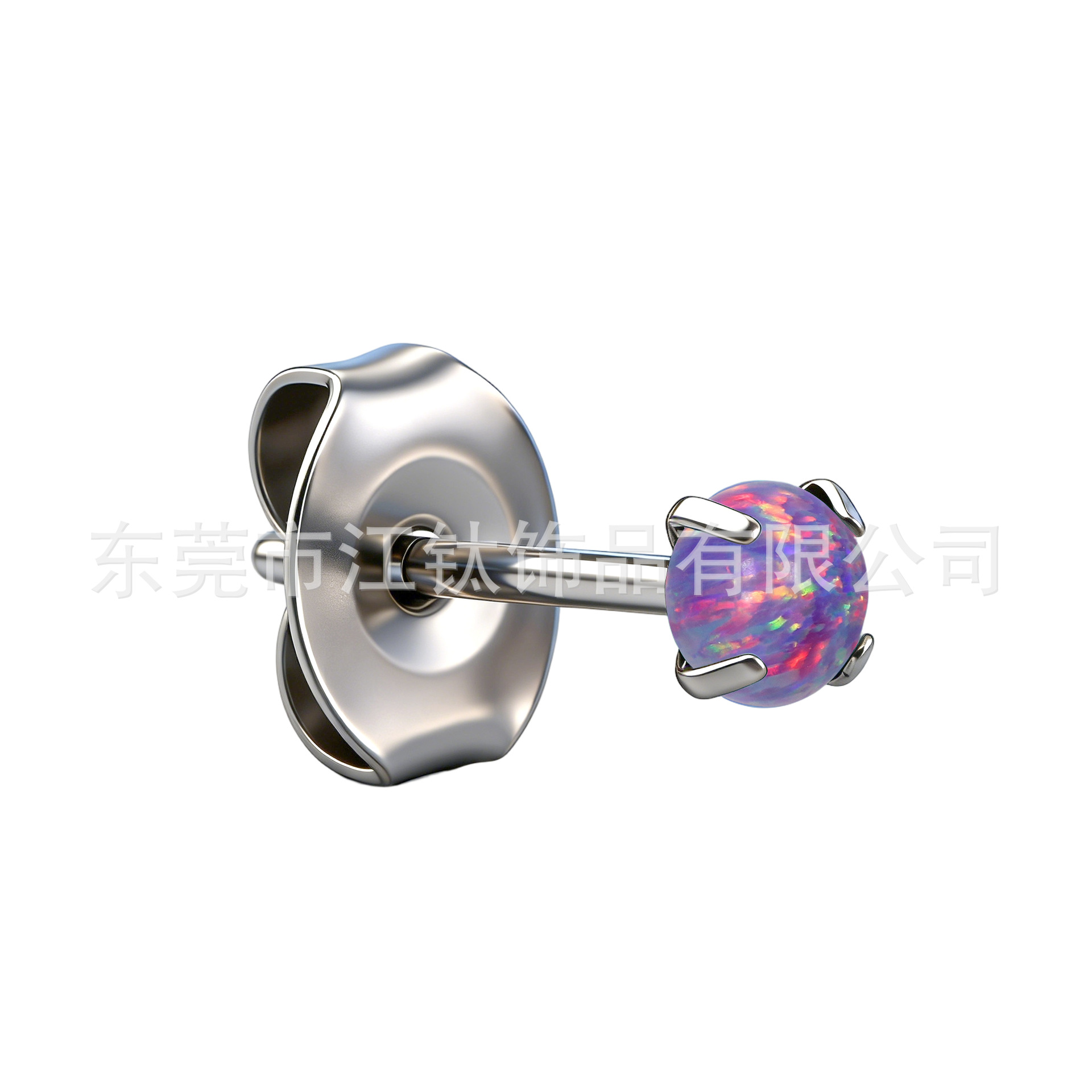G23 Titanium Opal Butterfly Clasp Ear Bone Stud Lip Stud Body Piercing Jewelry - Image 5