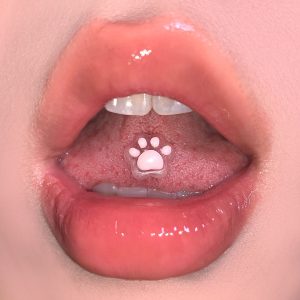 5 Colors Resin Cat Claw Tongue Barbell 316L Surgical Steel Tongue Piercing Jewelry