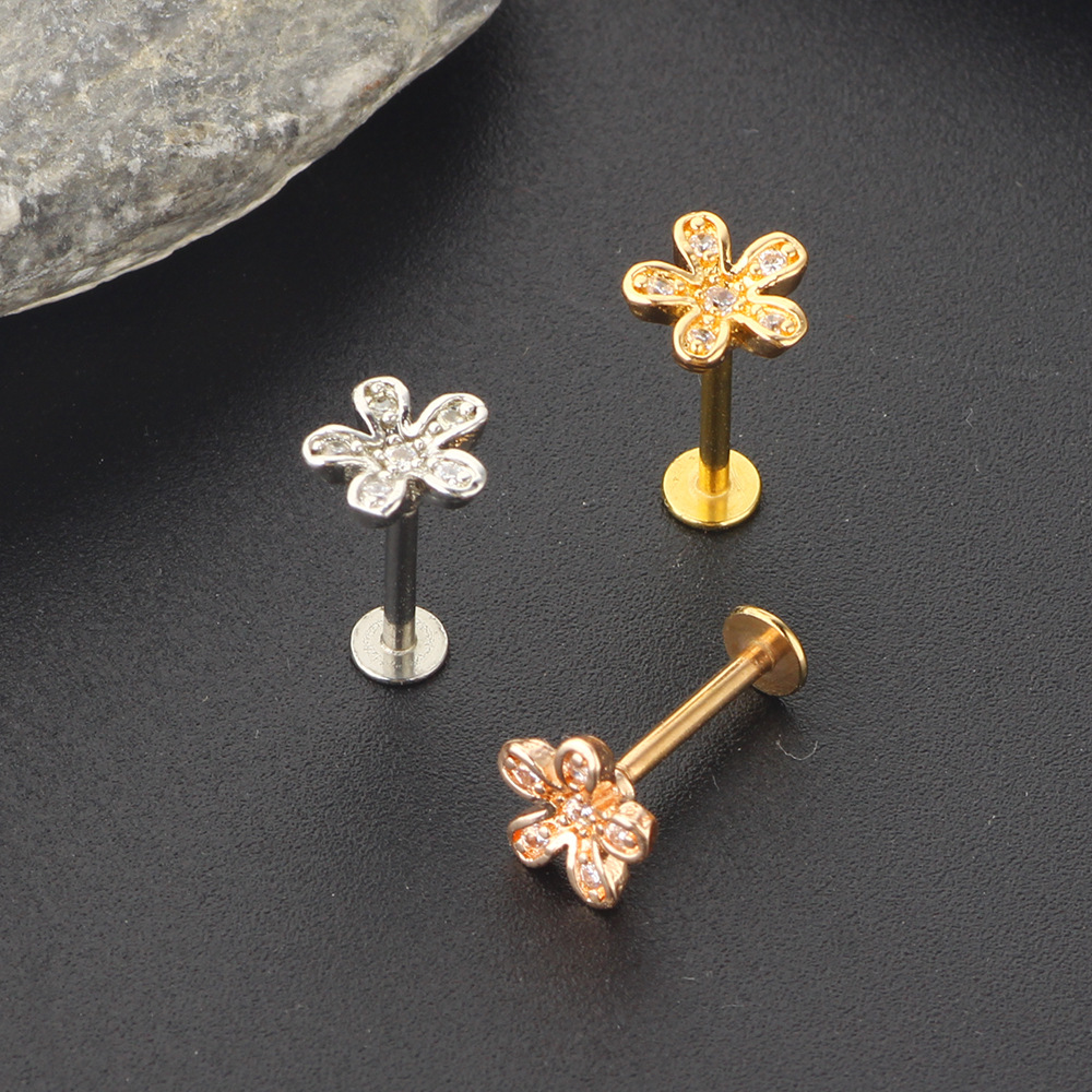 Peach Shape 8mm Rose Gold Stainless Steel Earring Stud Screw Back Cartilage Earrings for Women - Image 2