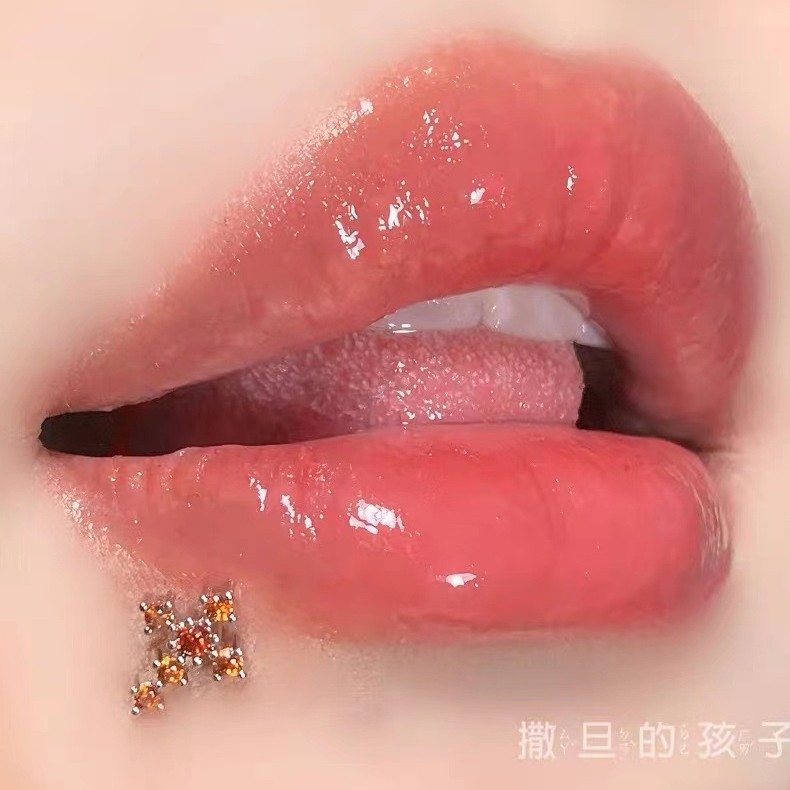 Lip Nail Diamond Cross Lip Ring Labret Stud Titanium Steel Sweet Cool Piercing Jewelry 12mm 1.2mm - Image 2