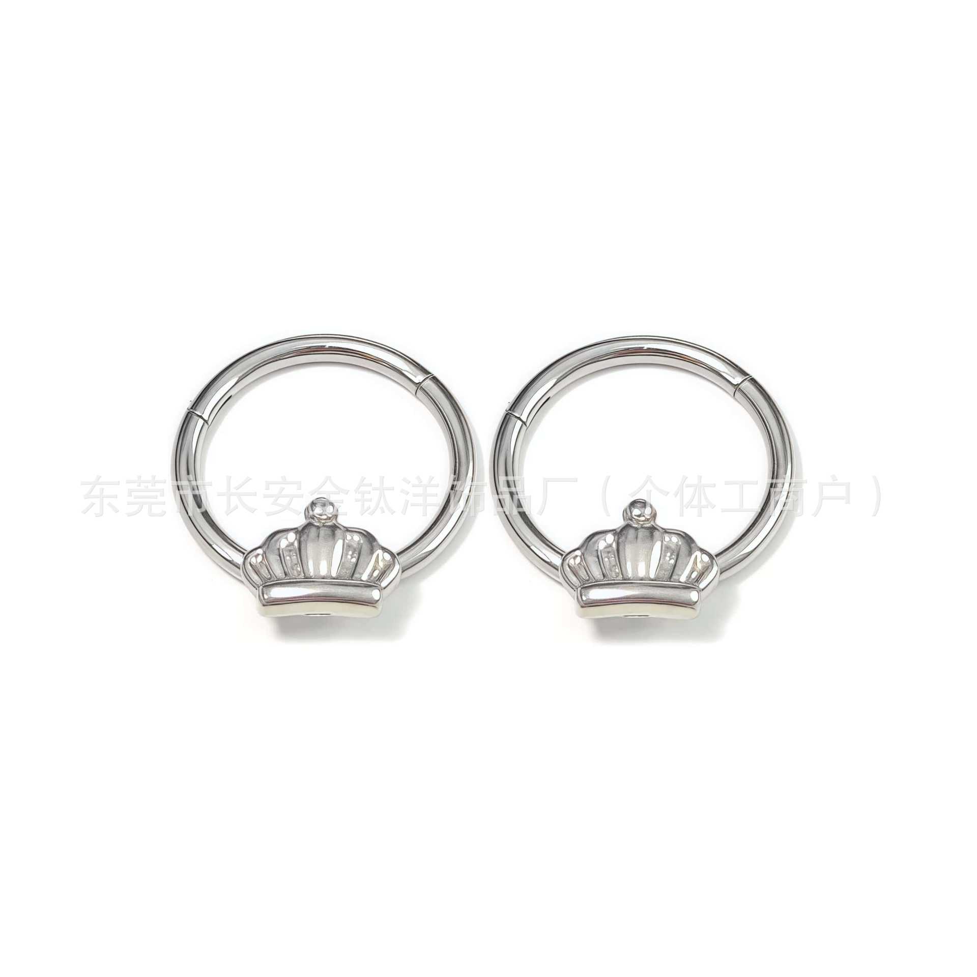 F136 Titanium Crown Seamless Open Ring Nose Septum Ring Earrings G23 Titanium Alloy Piercing Jewelry - Image 2