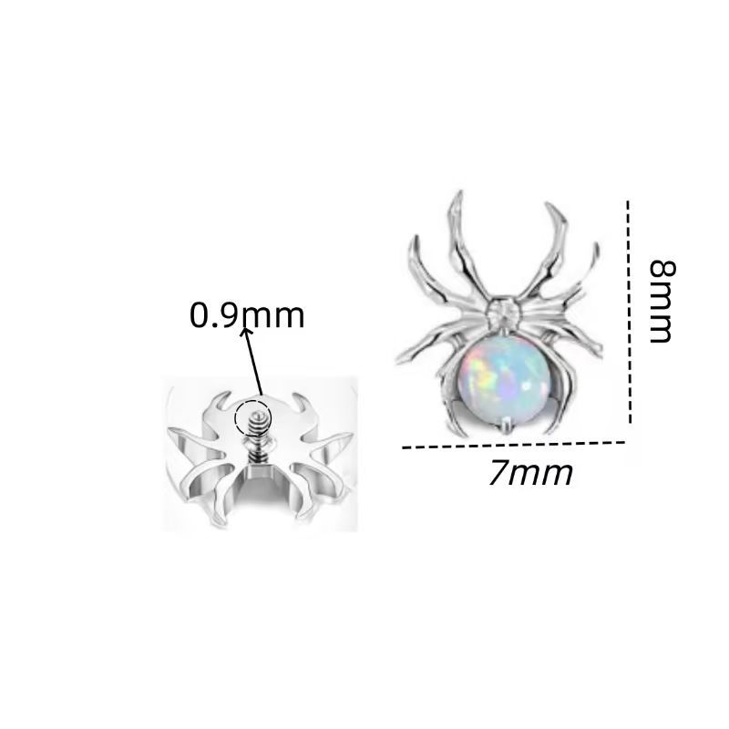 F136 Titanium Spider Opal Lip Nail Jewelry Head G23 Titanium Alloy Ear Nail Replacement Head Human Body Piercing Bone Nail Snail Nail - Image 4
