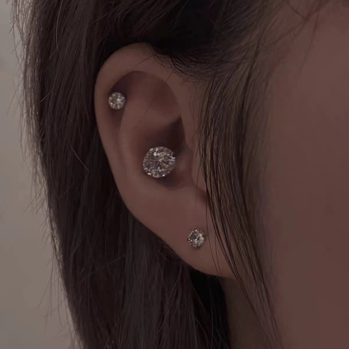 Cold Style Diamond-Encrusted Ear Bone Nails Tragus Earrings 8mm CZ Studs, No Need to Remove When Sleeping, 2022 New Arrival - Image 4