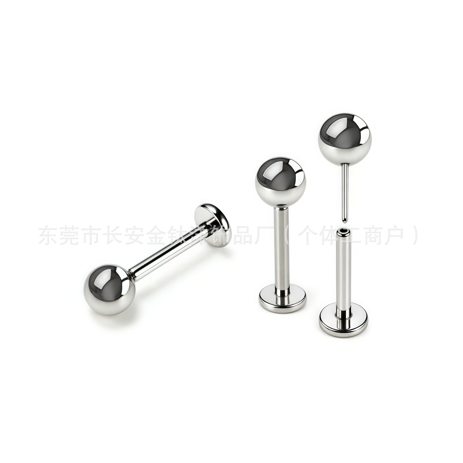 F136 Titanium Pin-Type Round Ball Lip Stud Earrings Nose Stud Ear Bone Stud Body Piercing Jewelry - Image 4