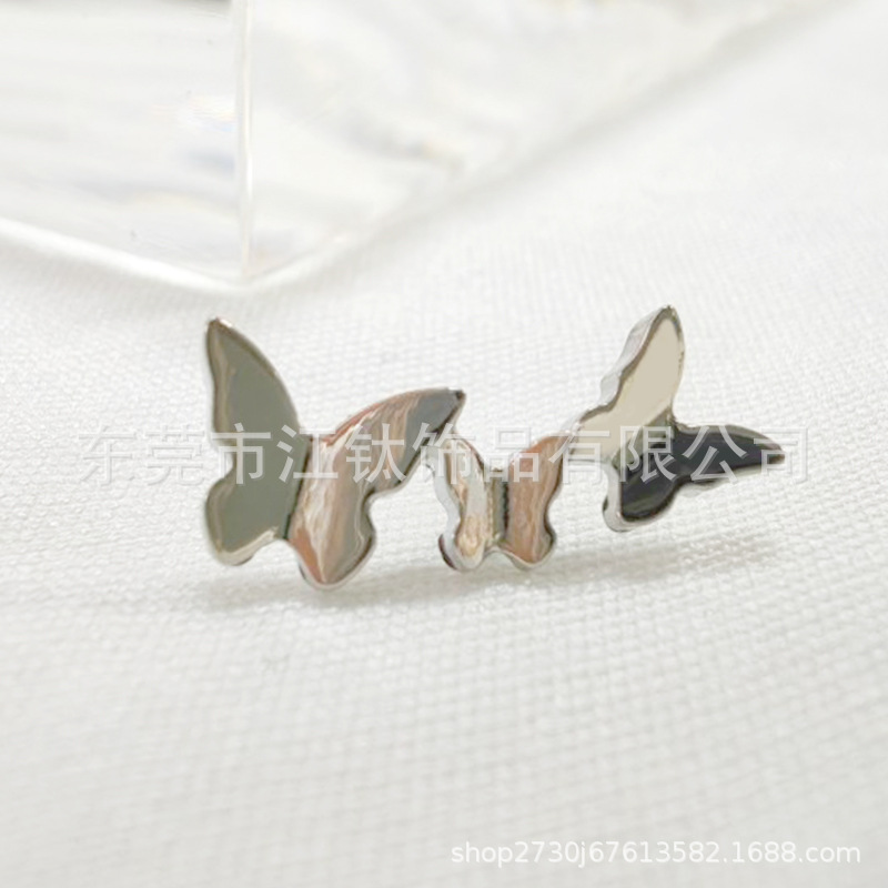 G23 Titanium Triple Butterfly Ear Cartilage Stud Implant Post Lip Barbell ASTM F136 - Image 3