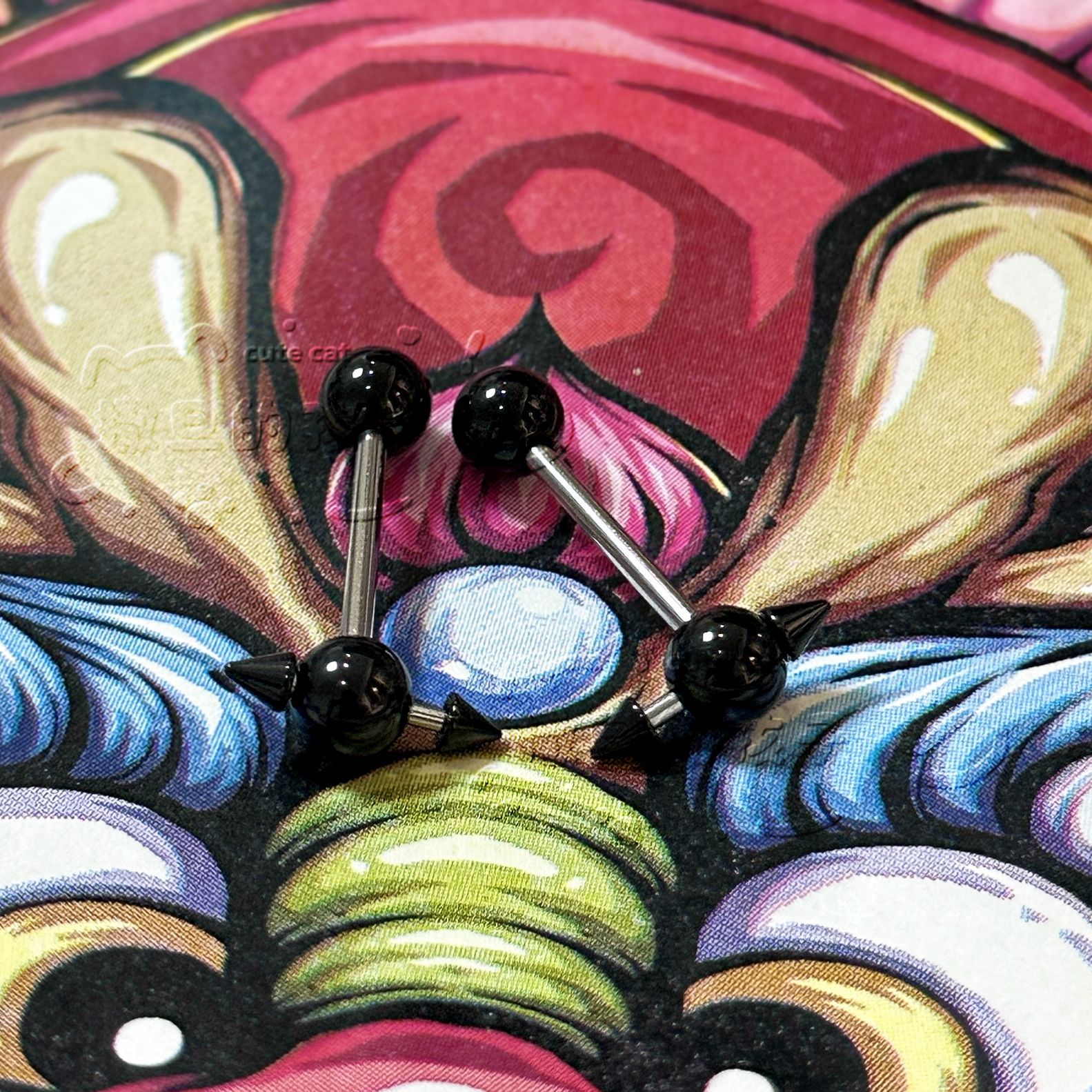 Satan's Children Futuristic Tongue Barbell 316L Surgical Steel Cyber Tongue Ring for Unisex - Image 2