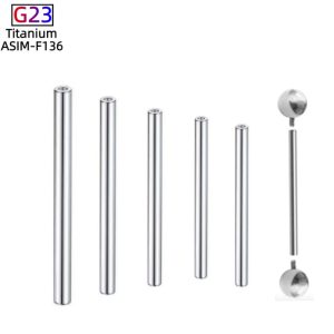 G23 Titanium Alloy Internally Threaded Straight Barbell 1.6mm x 40mm Lip Tongue Ear Cartilage Piercing Jewelry DIY Accessories