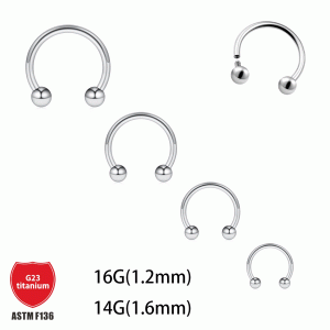G23 Titanium F136 Horseshoe Nose Ring 1.6mm 14mm Nose Stud Earring Body Piercing Jewelry