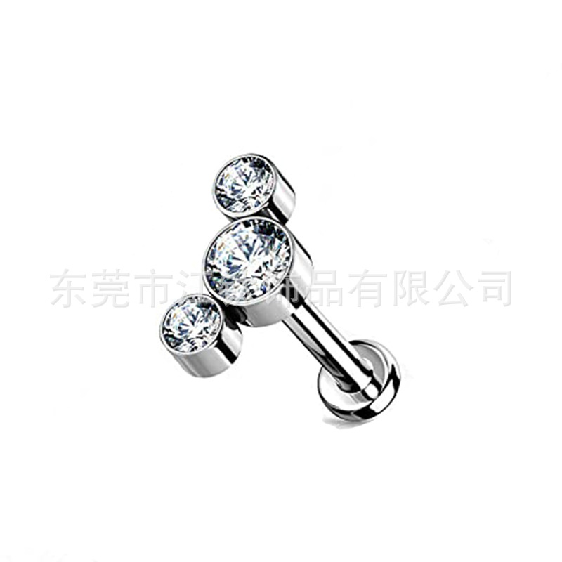 F136 Titanium Earring Pin Package 5A Zircon G23 Titanium Alloy Body Piercing Jewelry Earbone Nail - Image 5