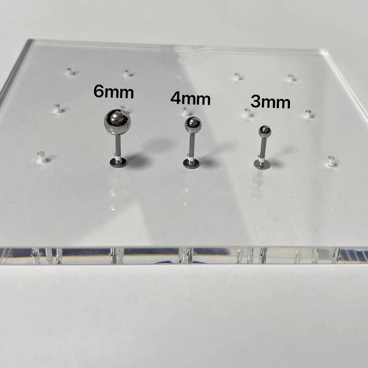 3mm Ball Lip Labret Stud 316L Surgical Steel Nose Nail Lip Piercing Jewelry 16mm Bar - Image 4
