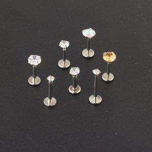 AA Zircon Stainless Steel Teardrop Earrings - 4 Prong CZ Ear Studs for Women