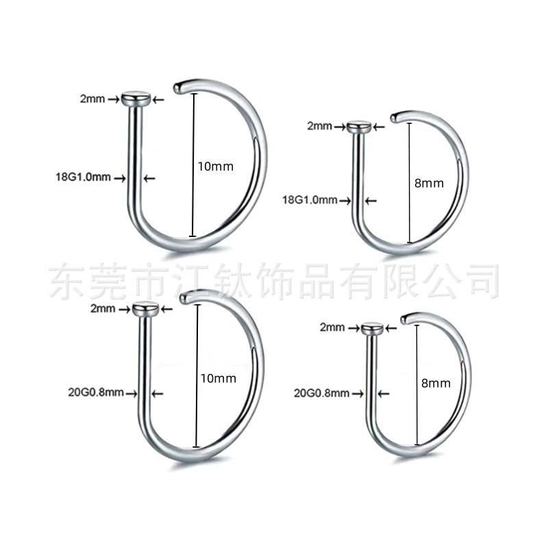 G23 Titanium D-Shaped Nose Clip - No Piercing Required, Nose Ring Clip for Non-Pierced Look - Image 2