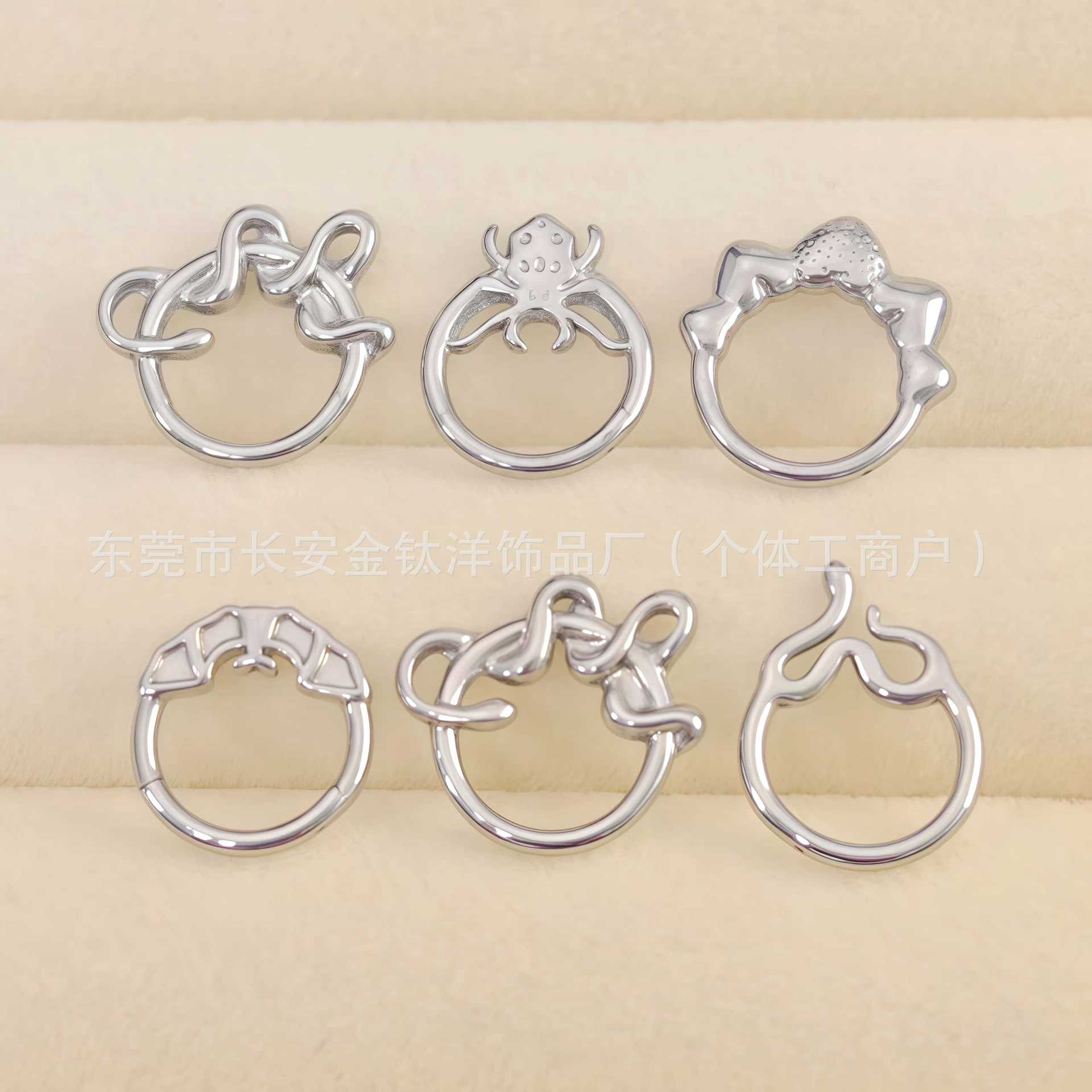 F136 Titanium Fashion Geometric Closed Ring Pinless Hoop Earrings Nose Ring Seamless Ring G23 Titanium Alloy Piercing Jewelry - Image 4