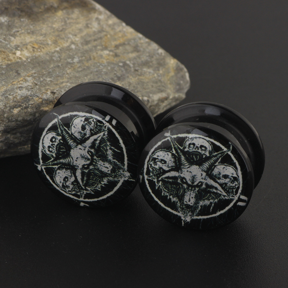 Five Claw Ghost Head Ear Piercing Jewelry 6mm 16mm Ear Stretching Tunnel Plug - Image 5