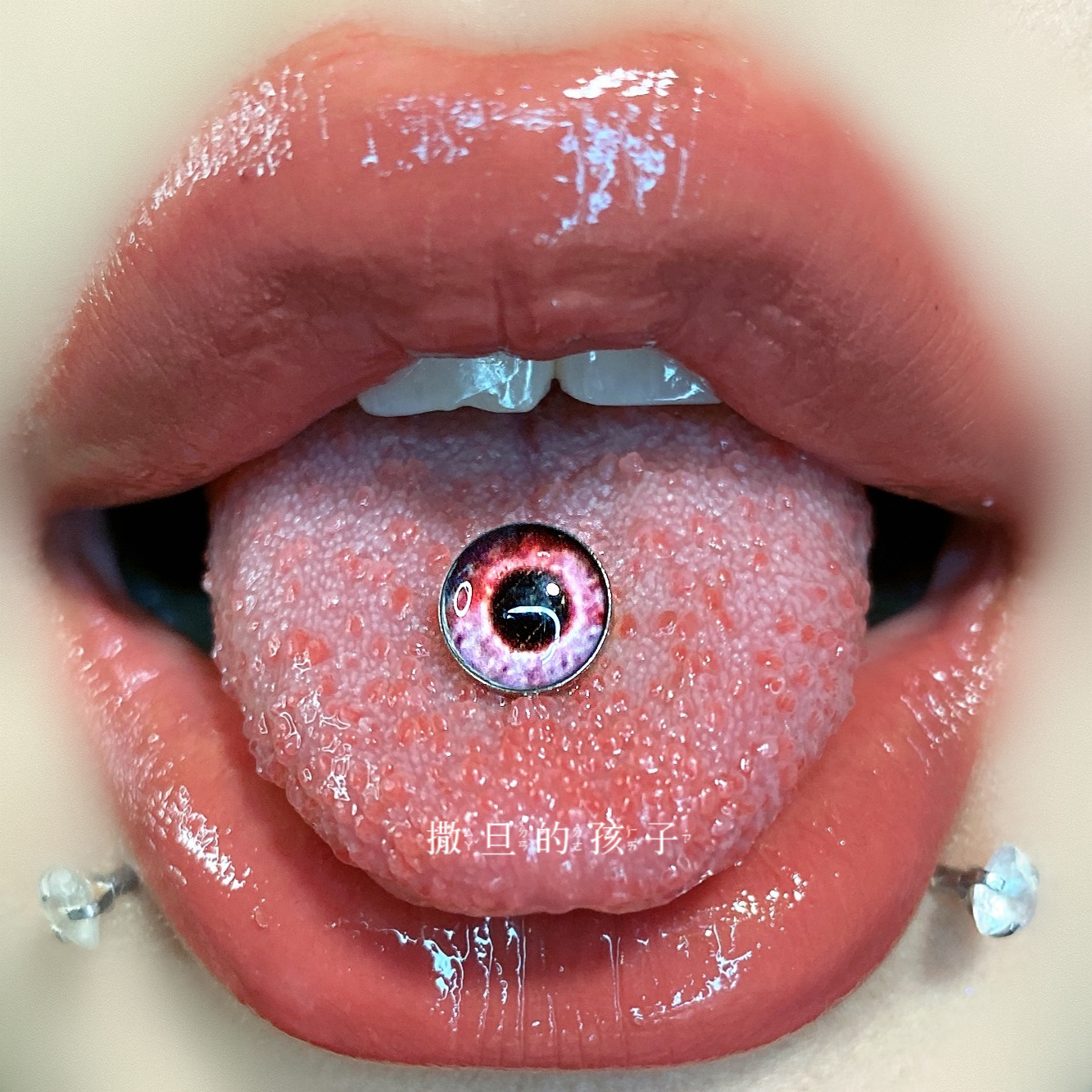 Hot Girl Eyes Tongue Ring Stainless Steel Barbell Tongue Piercing Jewelry 12mm Bar 1.6mm Thick - Image 3