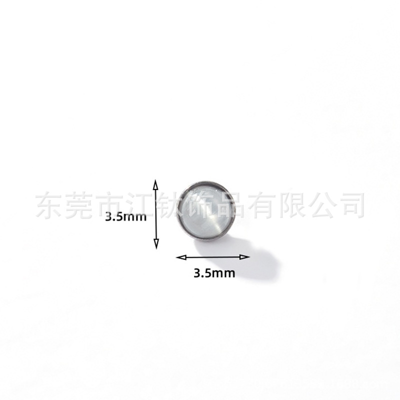 G23 Titanium Ear Bone Nail Cat's Eye Stone Simple Cross-border Hot Sale Ear Piercing Jewelry Earrings - Image 3