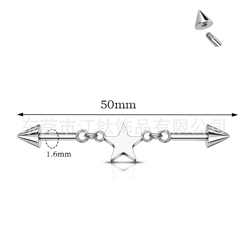 Titanium Ear Bridge Barbell Heart Piercing Jewelry ASTM F136 G23 Ti Alloy Custom Ear Bone Nails - Image 5