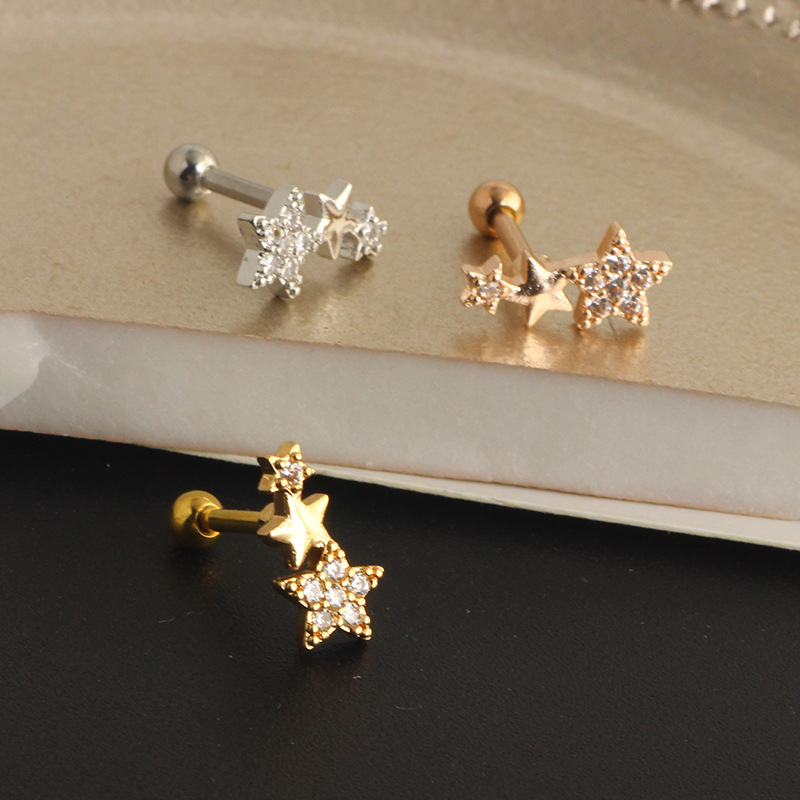 Shining Stars Zircon Earrings Korean Fashion Diamond Ear Cuff for Helix Tragus Cartilage Piercing - Image 4