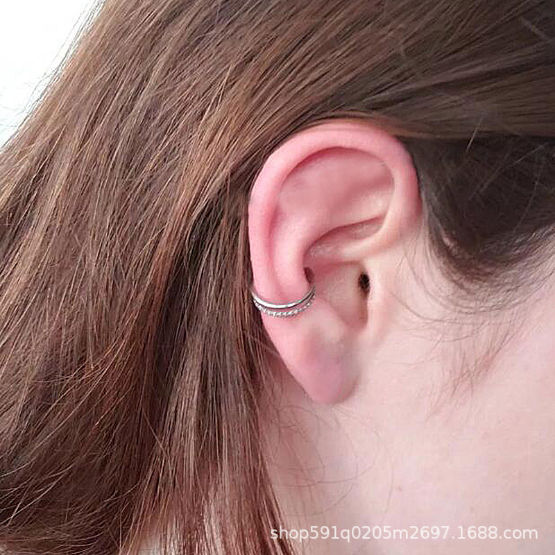 G23 Titanium Hollow Unilateral Diamond Seamless Open Ring Nose Ring Earring Septum Piercing Jewelry Hinge Nose Ring - Image 2