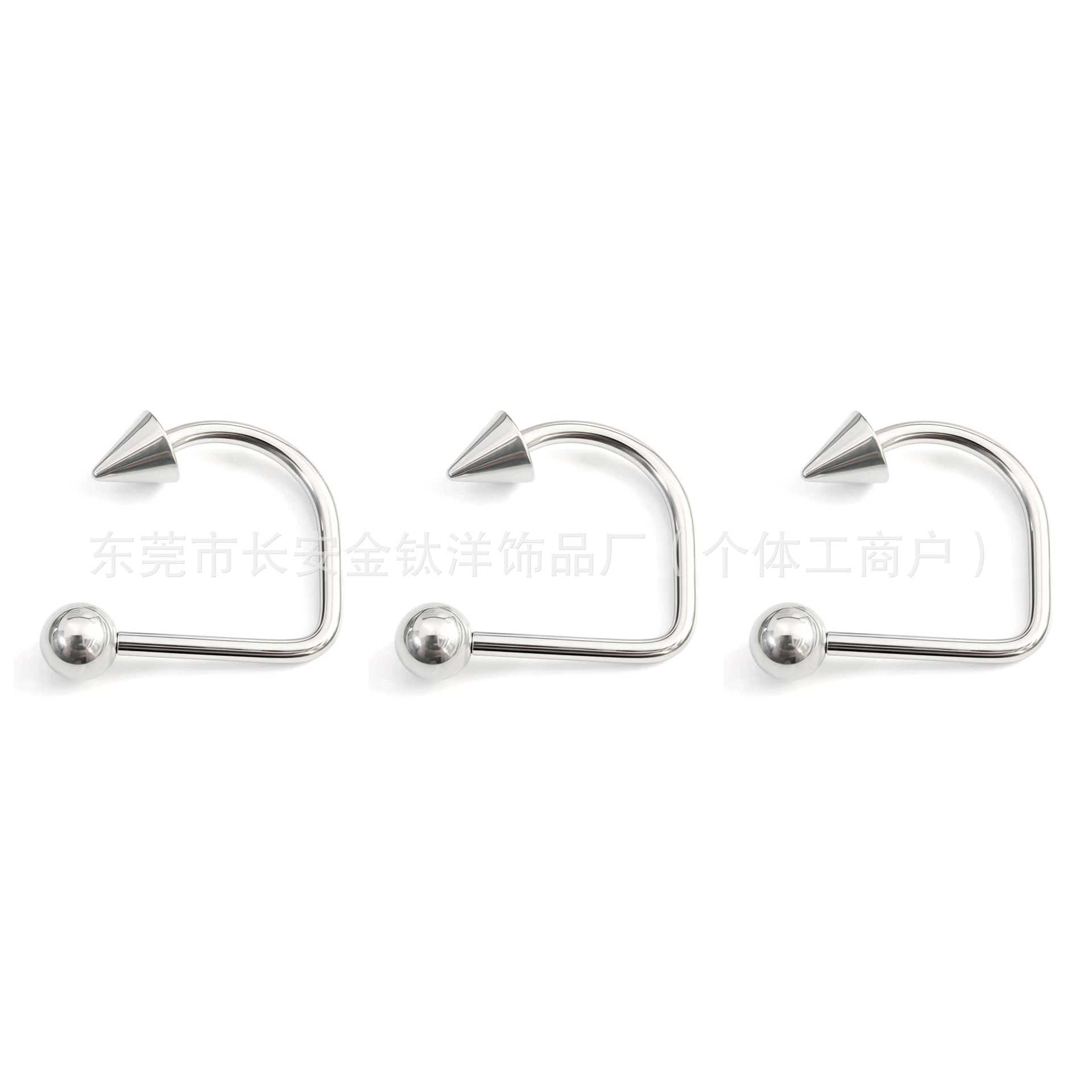 F136 Titanium Internal Thread D-Shaped Lip Ring, U-Shaped Horseshoe Earrings, G23 Titanium Alloy Body Piercing Jewelry - Image 4