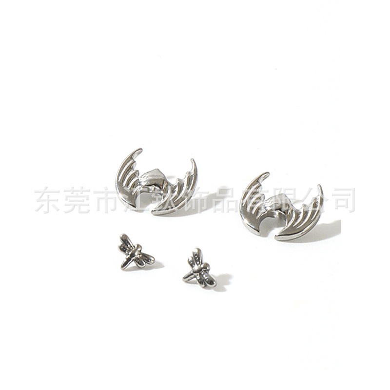 G23 Titanium Ear Cartilage Stud Pirate Skull Dragonfly Wings ASTM F136 Alloy Body Piercing Earring - Image 4