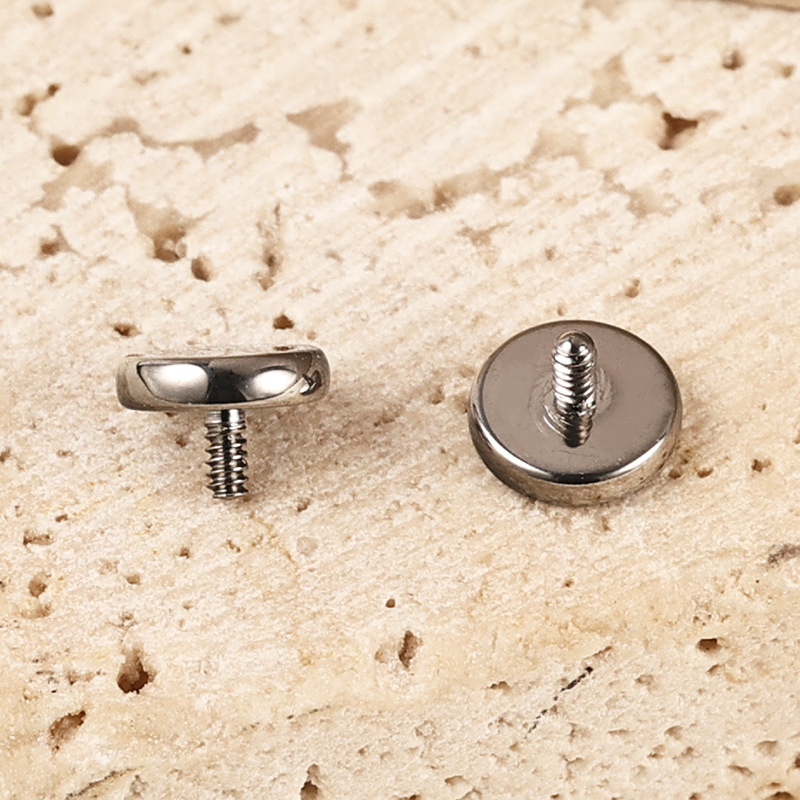 Titanium Alloy Round Disc Arc Surface Basic Nail Piercing Lip Nail G23 Titanium Piercing Jewelry - Image 3