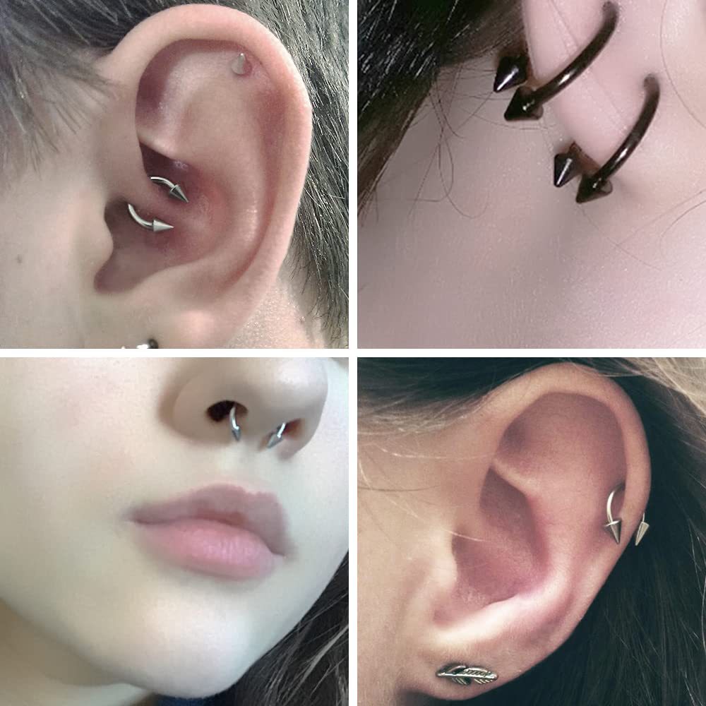 G23 Titanium F136 Horseshoe Septum Ring Nose Stud Earring Body Piercing Jewelry - Image 4
