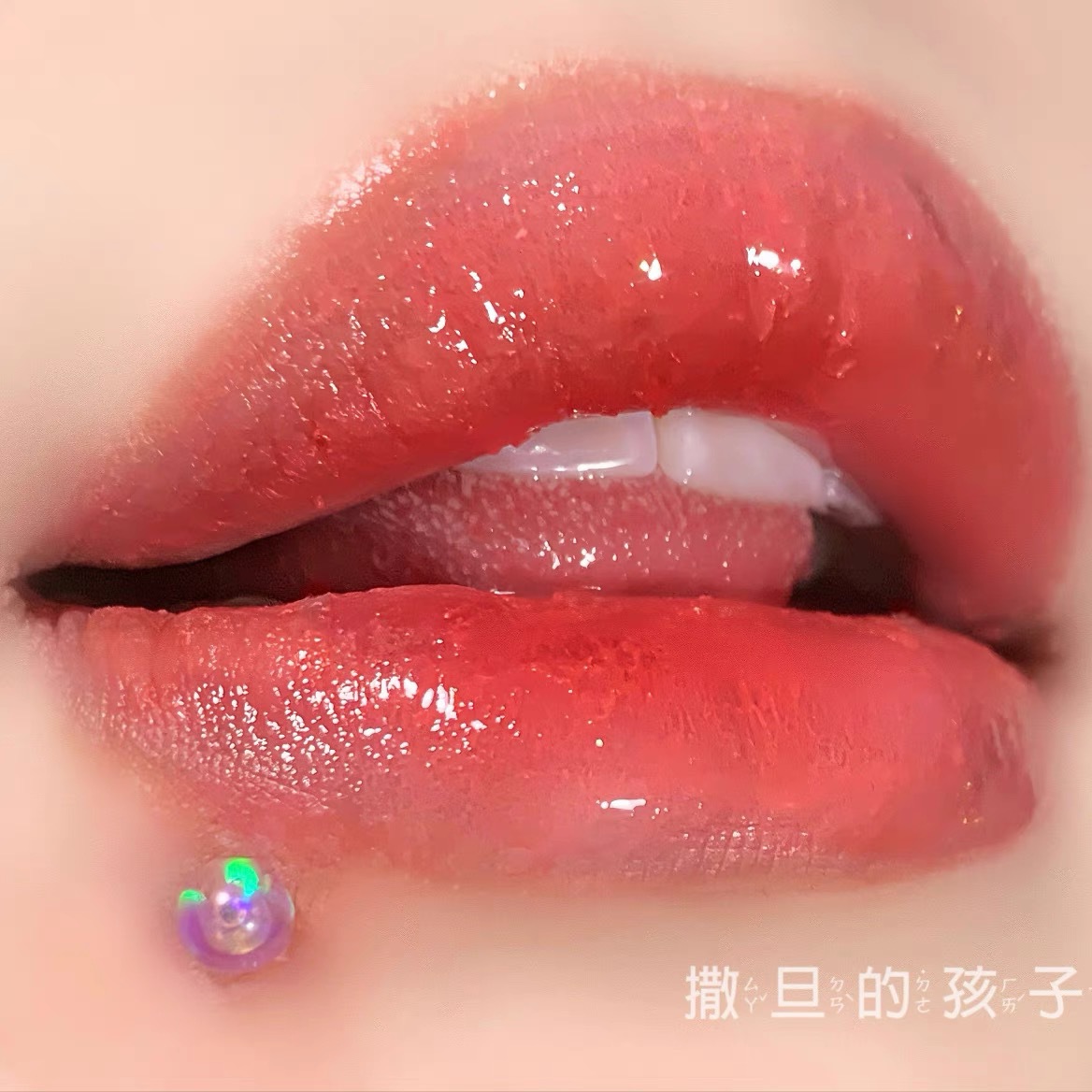 Satan's Child Aurora Opal 316L Surgical Steel Tongue Barbell Lip Ring - 12mm Bar Length 1.2mm Thick - Image 3