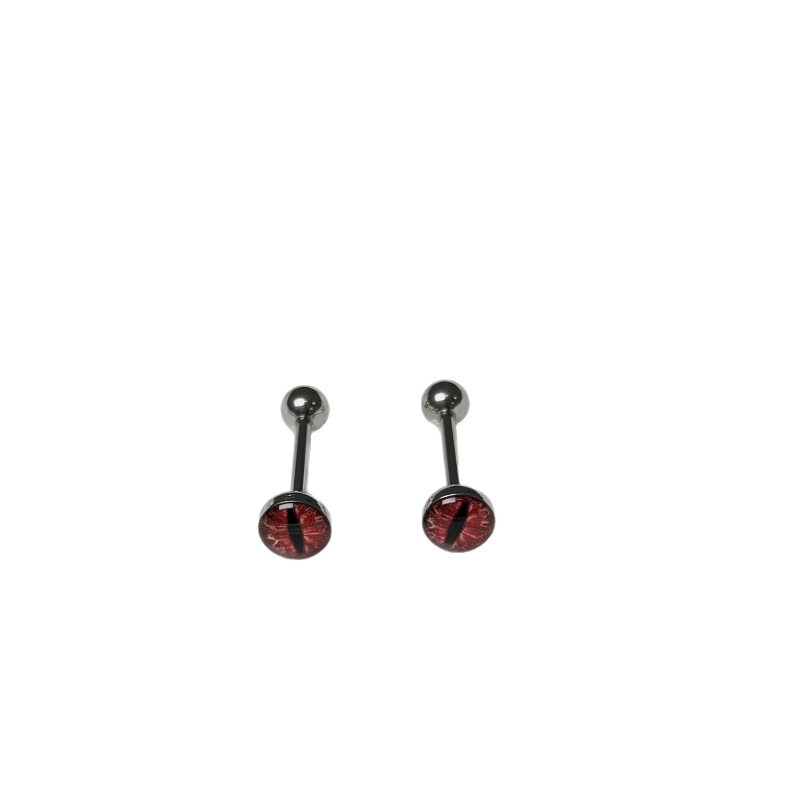 Red Cat Eye Tongue Nail Steel Titanium External Thread Tongue Barbell Body Piercing Jewelry Wholesale - Image 5