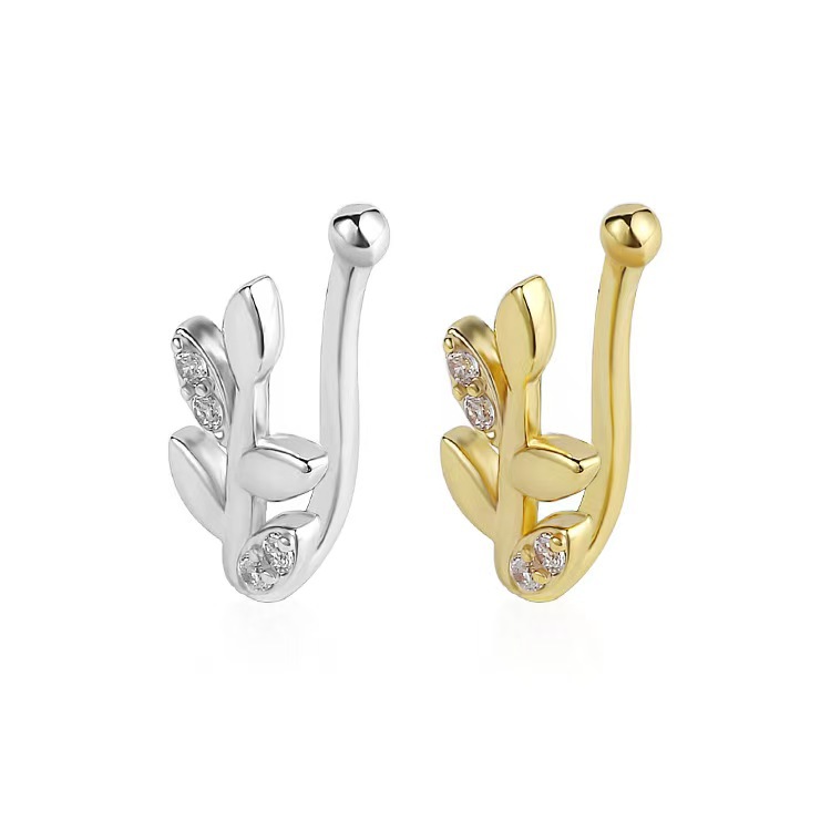 Flower Copper Micro-Set Diamond U-Shape Fake Nose Ring Clip Non-Pierced Fashionable Nose Jewelry - Image 4