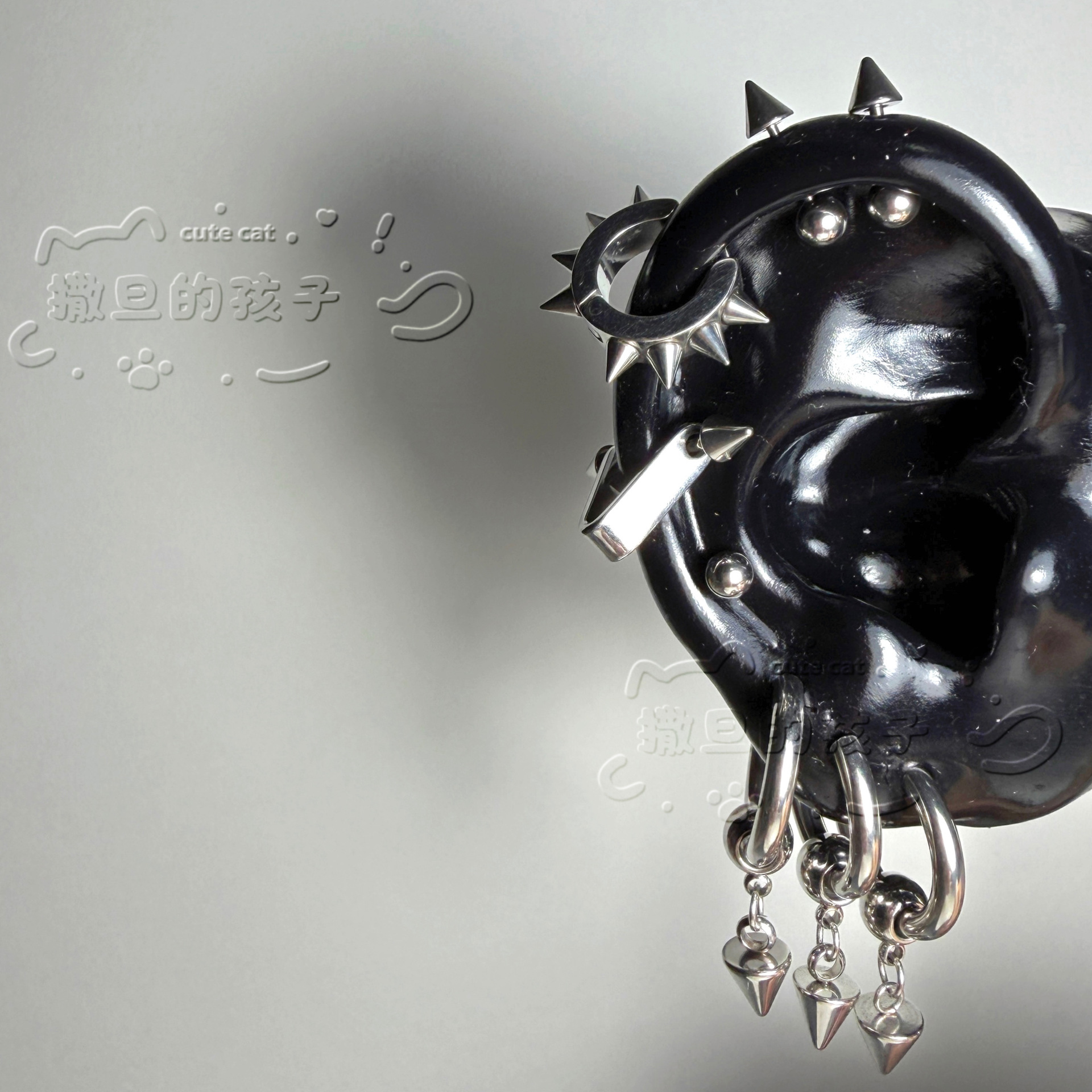 Satan's Child Dark Thorn Warrior Titanium Steel Ear Bone Studs for Ear Lobe - Non-Fading Earrings - Image 4