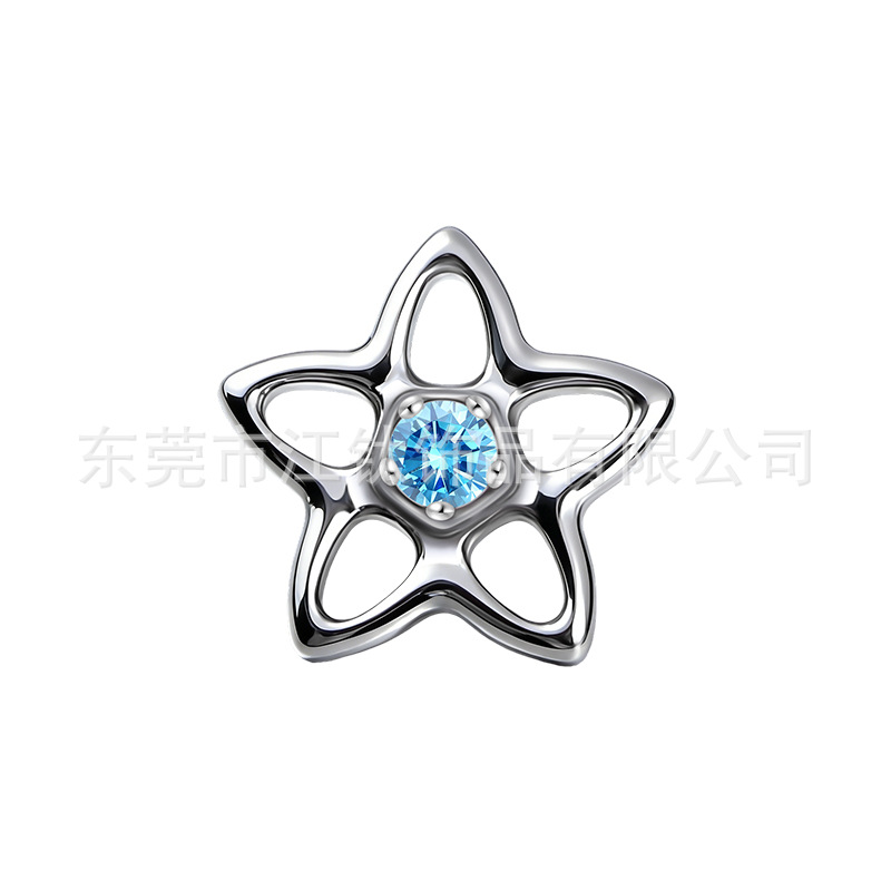 G23 Titanium Alloy Cartilage Ear Stud with Small Flower Design and Zircon Inlay – Star Shape Body Piercing Jewelry - Image 5