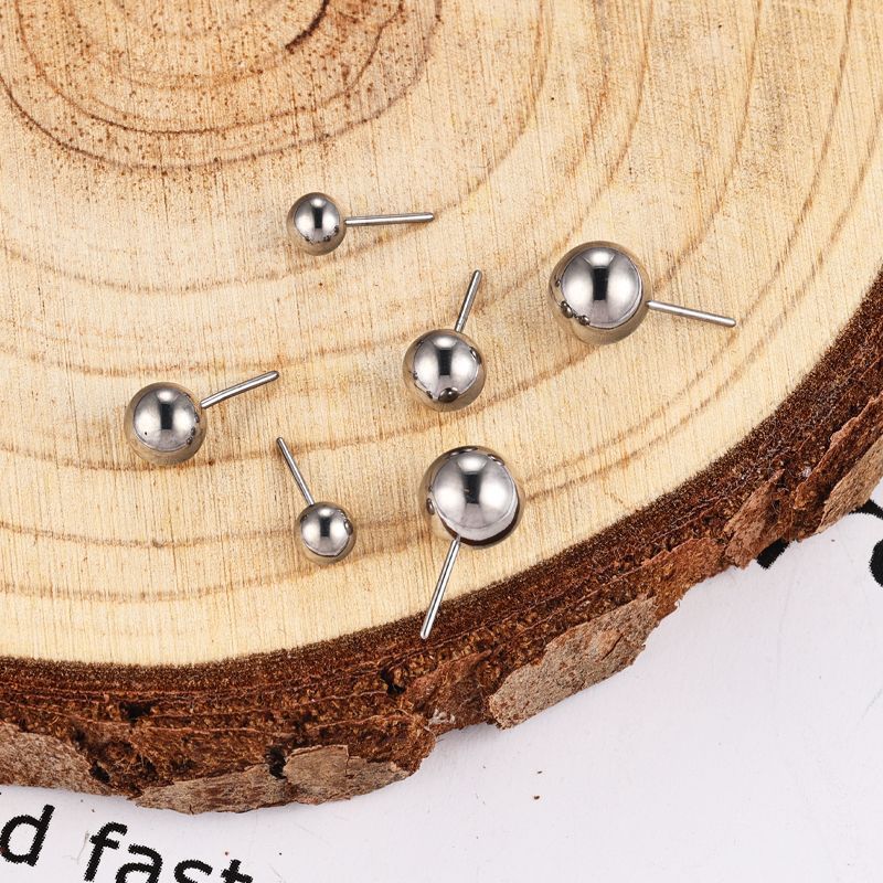 F136 Titanium Plug-In Round Ball Earring Lip Nail Nose Nail Ear Bone Nail Pin DIY Titanium Alloy Piercing Accessories - Image 2