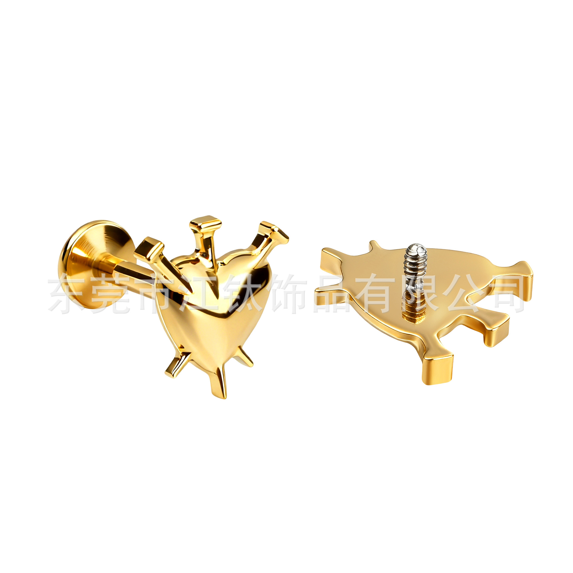 Heart Moon Star G23 Titanium Alloy Body Piercing Earrings Cartilage Studs - Image 5