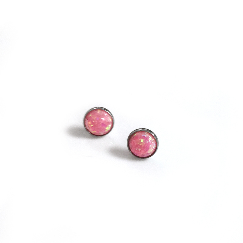 F136 Titanium Opal Lip Labret Stud Flat Opal Pin Inlay Disc G23 Titanium Alloy Body Piercing - Image 5